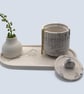 Handmade White and Grey Marbled Trinket Pot with Lid Jewellery Storage Box - Image 3
