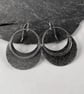 Large sterling silver round Megaluna earrings oxidised or bright finish - Image 6