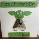 Yoda Father's Day Card Star Wars Fan