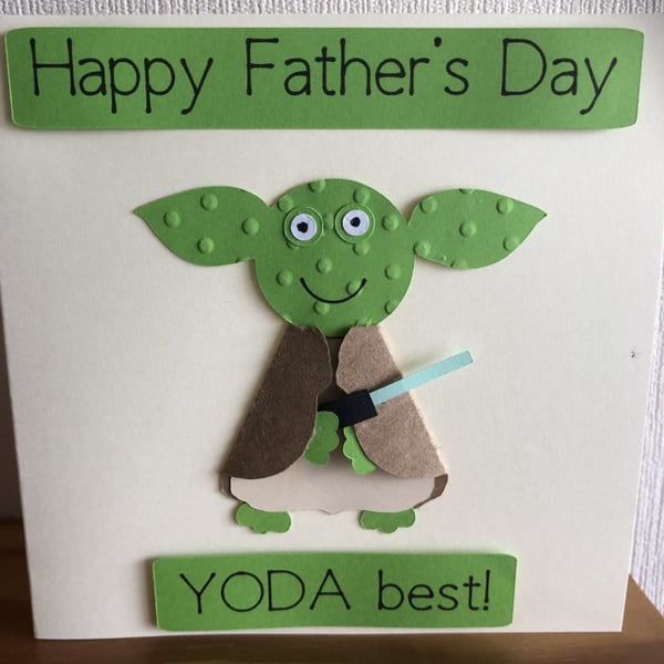 Yoda Father's Day Card Star Wars Fan