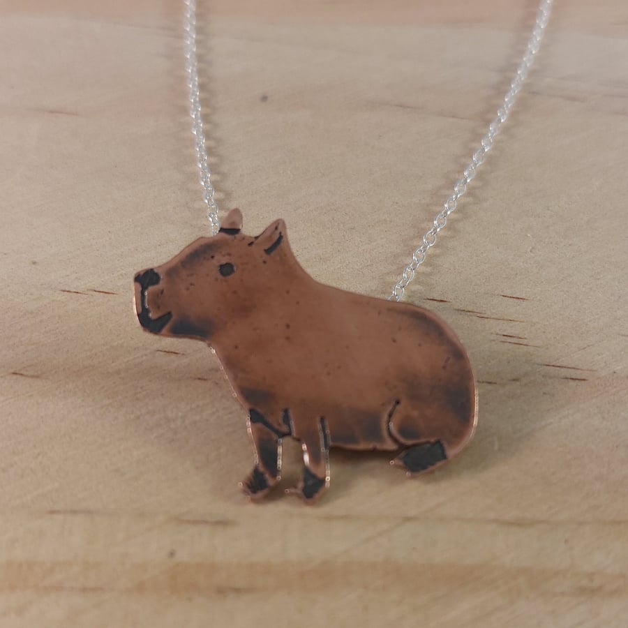 Copper Capybara Necklace (SKU201025)