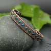 Wire Weave Copper Cuff with Chrysocolla Beads