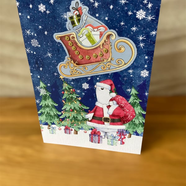 Luxury Christmas Card with a Polar Bear Santa.