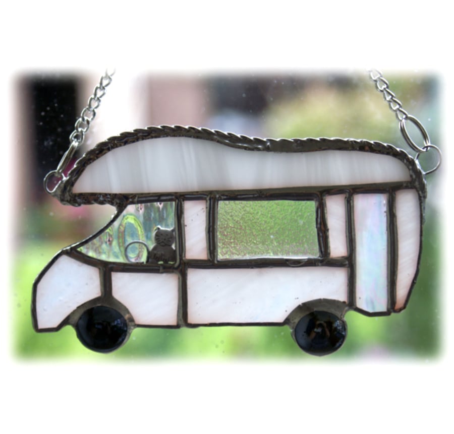 Motorhome Suncatcher Stained Glass Compass Drifter Campervan 011
