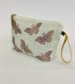 Cream Butterflies and Dragonflies linen makeup bag  - Image 3