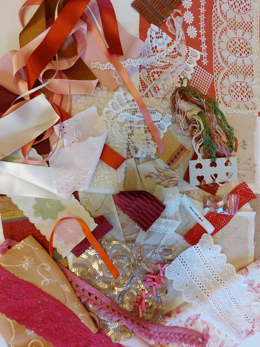 Warm tones slow stitching kit 