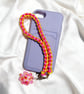Pink & Yellow Macrame Phone Strap with Auspicious Knot Charm