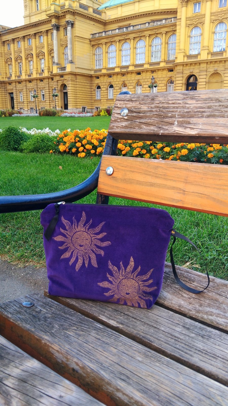 Purple Sun Velvet Makeup Bag