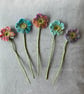 Pretty crocheted flower posy - rainbow mix - Image 1