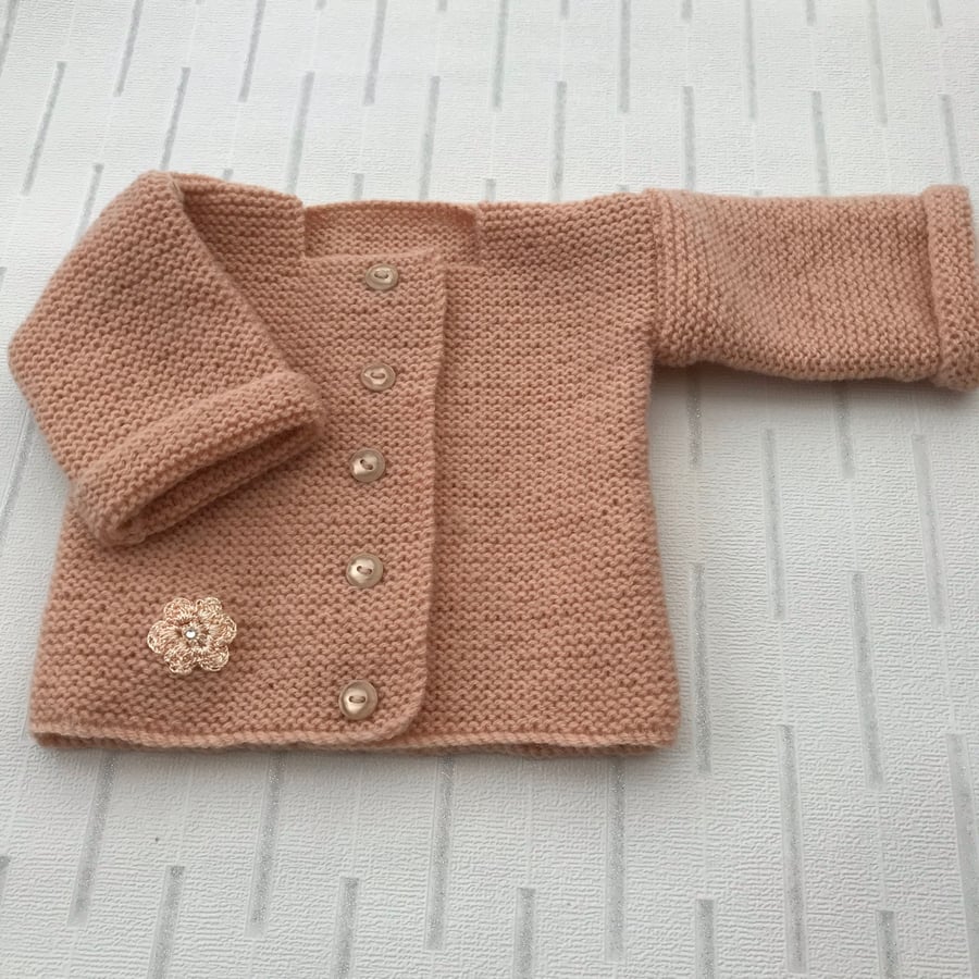 Peach square neck cardigan