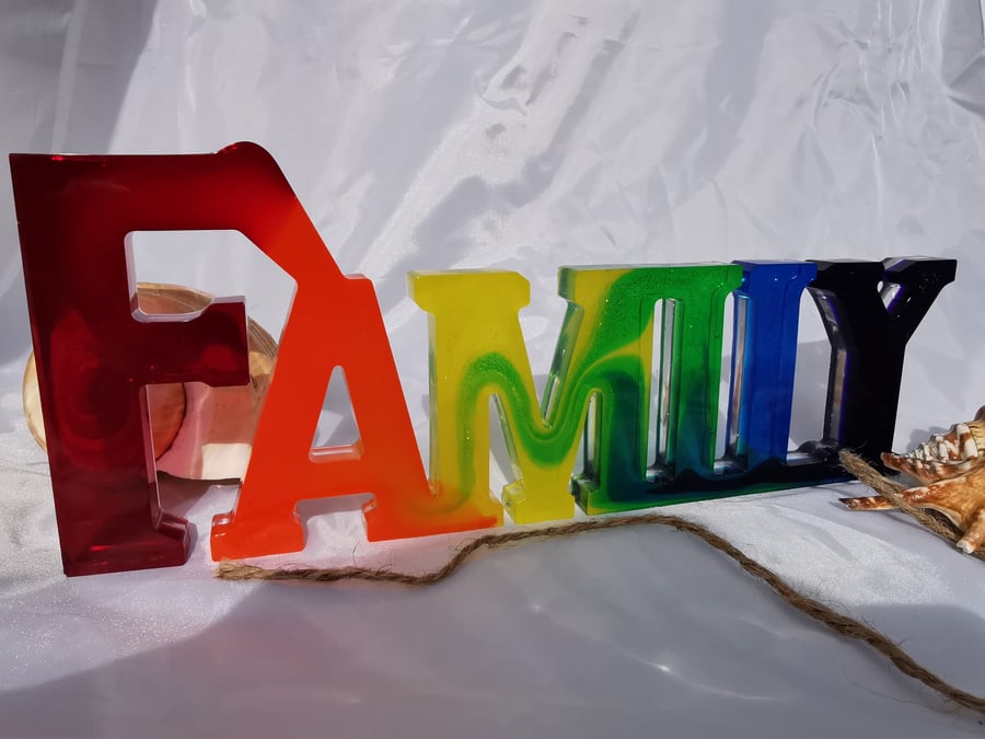 Resin Rainbow FAMILY Decor