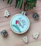 Personalised Tiny Embroidery Hoop Christmas Hanging Decoration  - Image 1