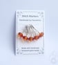 Lampwork Stitch Markers - Firey Orange - Image 1
