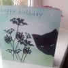 Allium peeping cat open card