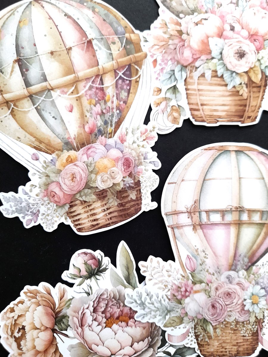 Capture your dreams hot air balloon embellishments, die cuts, card toppers