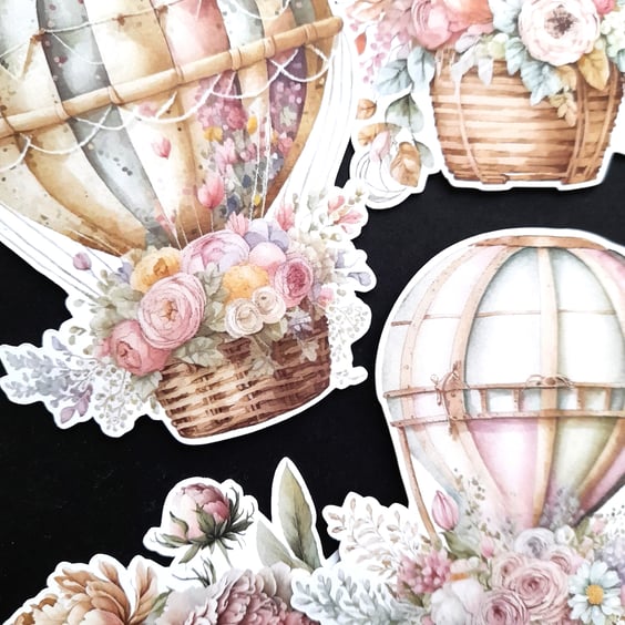 Capture your dreams hot air balloon embellishments, die cuts, card toppers