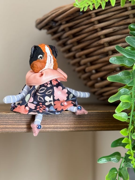 Guinea Pig Miniature Art Doll Griselda