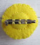Hand Embroidered Miniature Hat Brooch - Sunshine Yellow Floral - Image 4