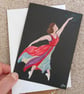Hand Painted Dancer Greetings Card original painting