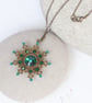 Bronze and Emerald Snowflake Pendant - Image 4