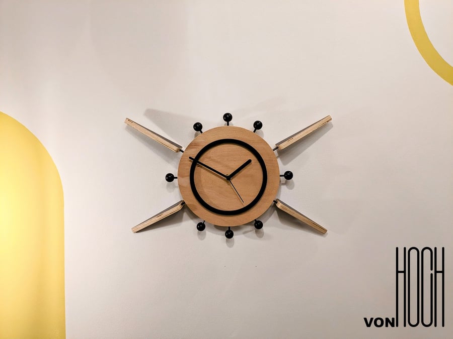SUPERNOVA II Mid Century Modern Style Wall Clock