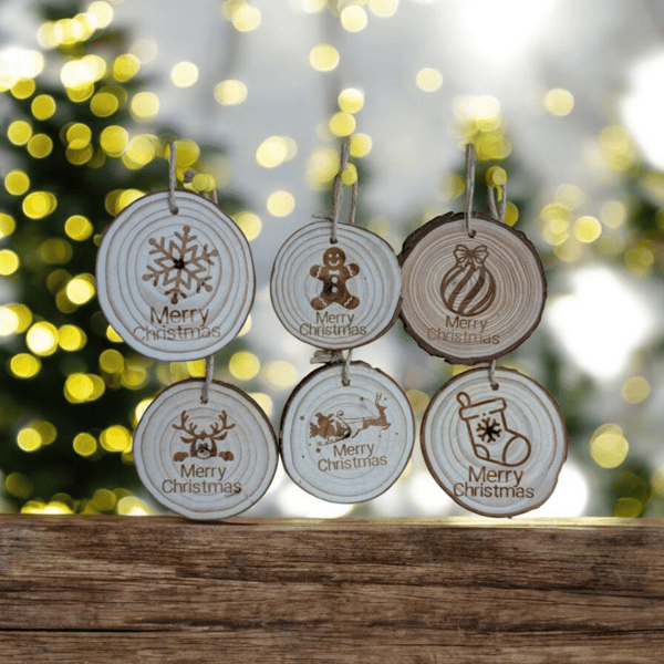  Christmas tree decorations natural wood 