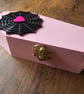 Handmade Pink Coffin Jewellery Box with Spiderweb & Heart Detail - Image 2