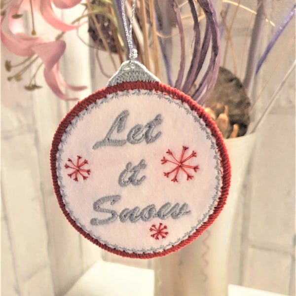 Christmas Tree, Let it Snow Bauble, tree decoration