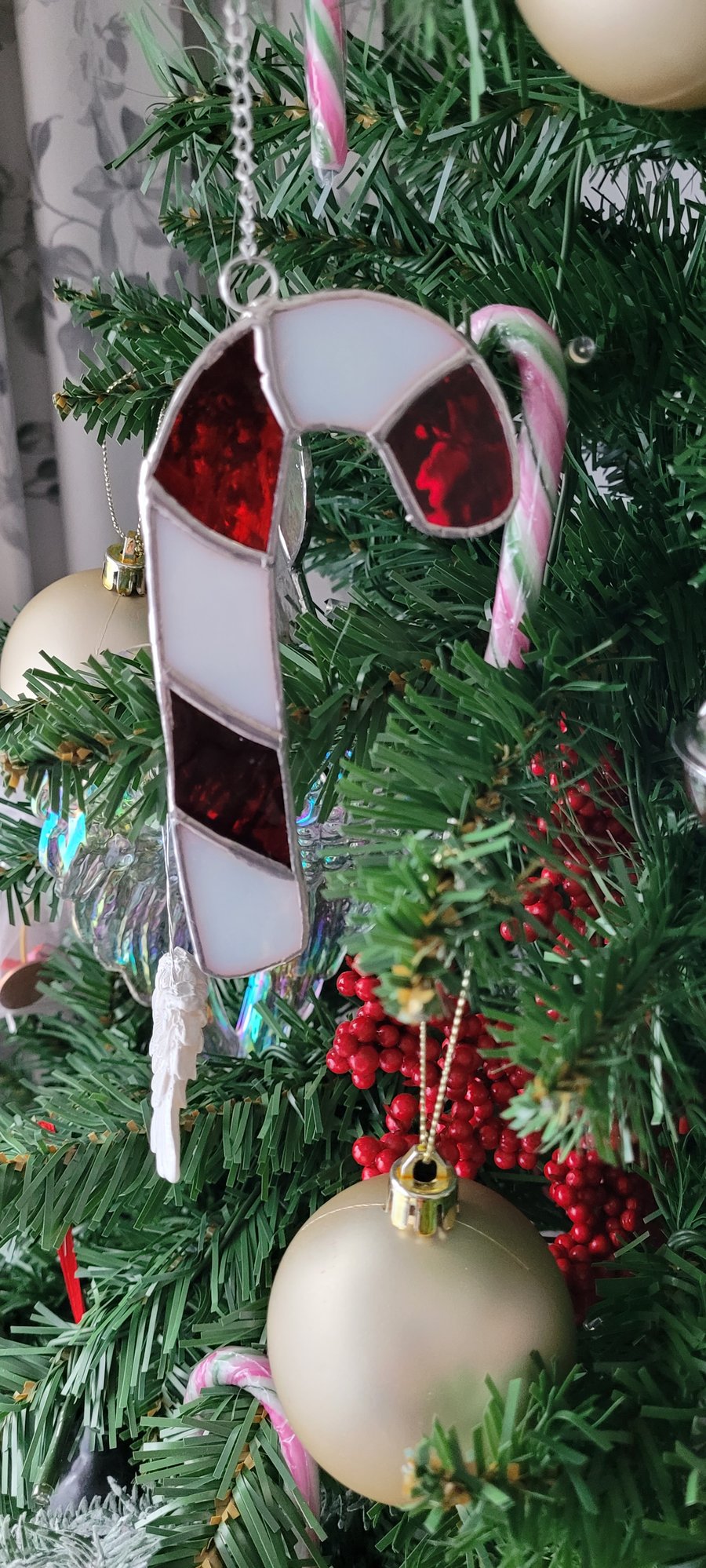 Stained glass candy cane 