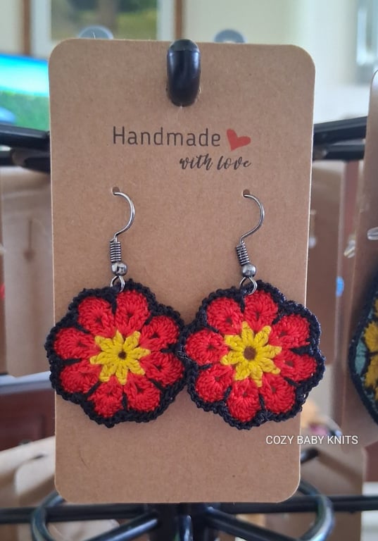 CROCHET FLOWER EARRINGS