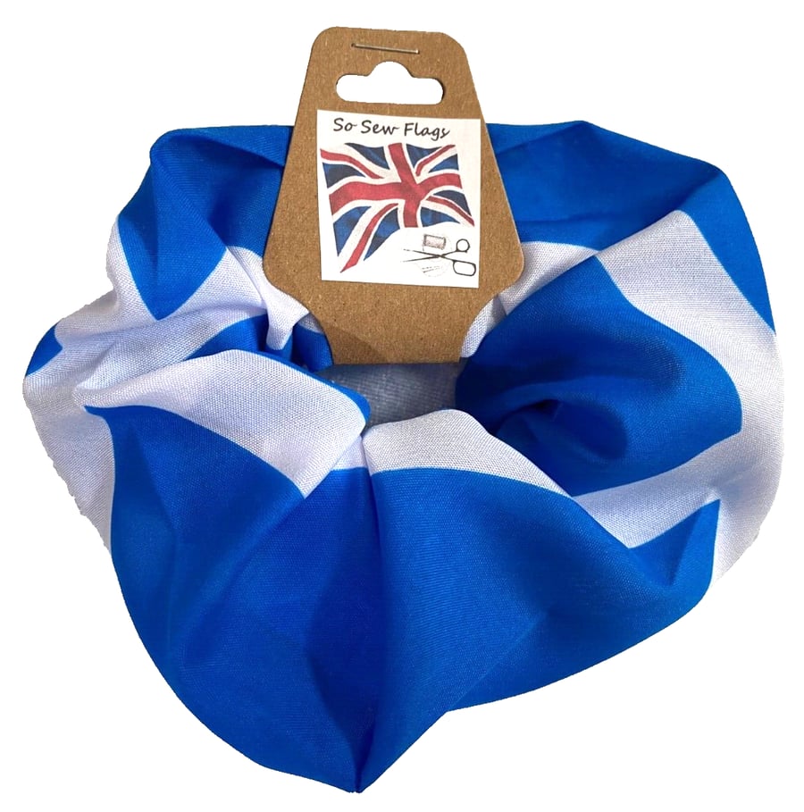 Scotland Scottish Light Blue Flag Hair Scrunchie Scrunchies Accessory Band