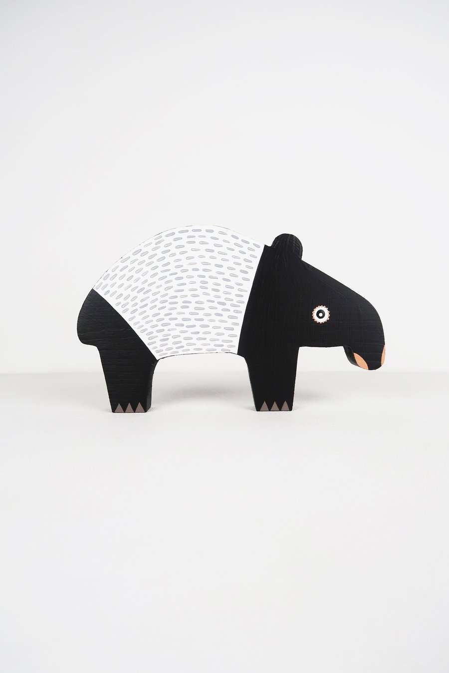 Malayan tapir wooden ornament, jungle home decor, animal lover gift.