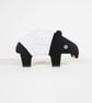 Malayan tapir wooden ornament, jungle home decor, animal lover gift. - Image 1