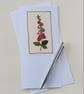 Embroidered Foxglove General Greeting Card - Image 3