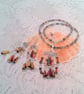 Cone Beads and Crystal Pendant on a Crystal Necklace with Matching Earrings - Image 4