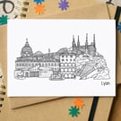 Lyon Skyline Greetings Card