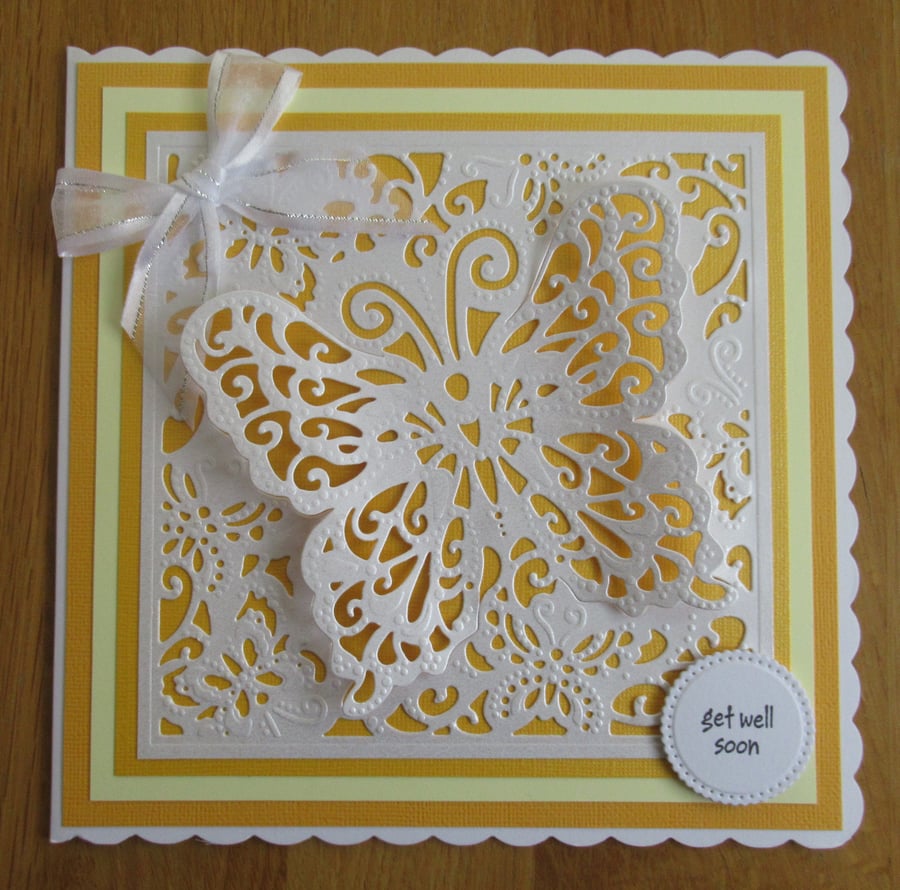 Butterfly - Get Well Soon Card - 19x19cm