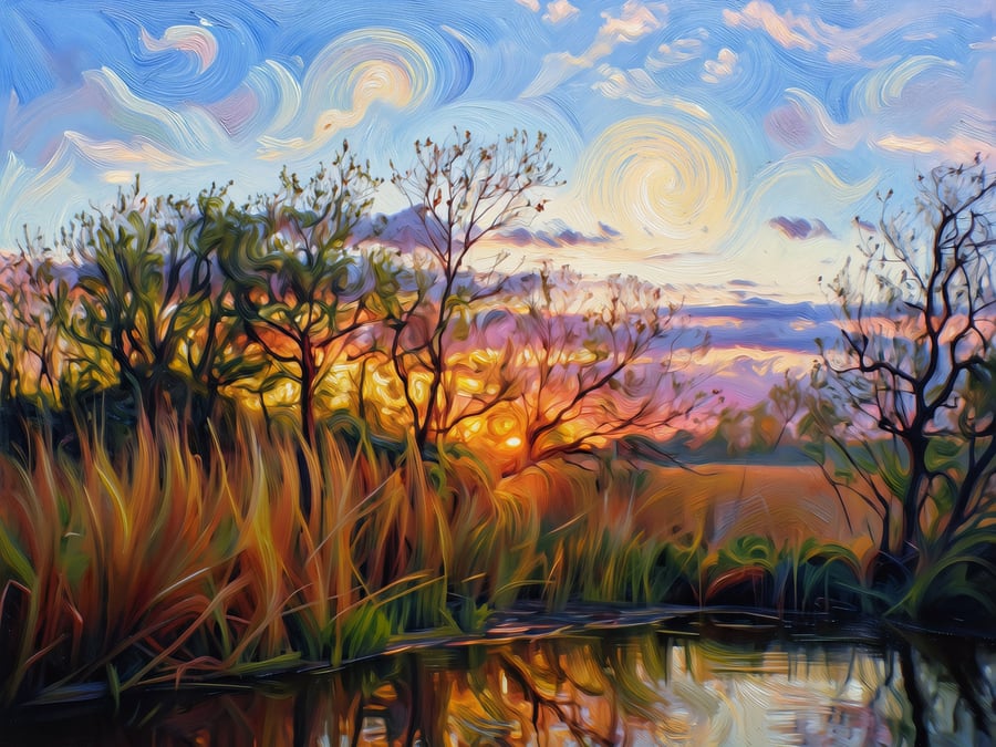 Norfolk Broads A5 Greeting Card February 