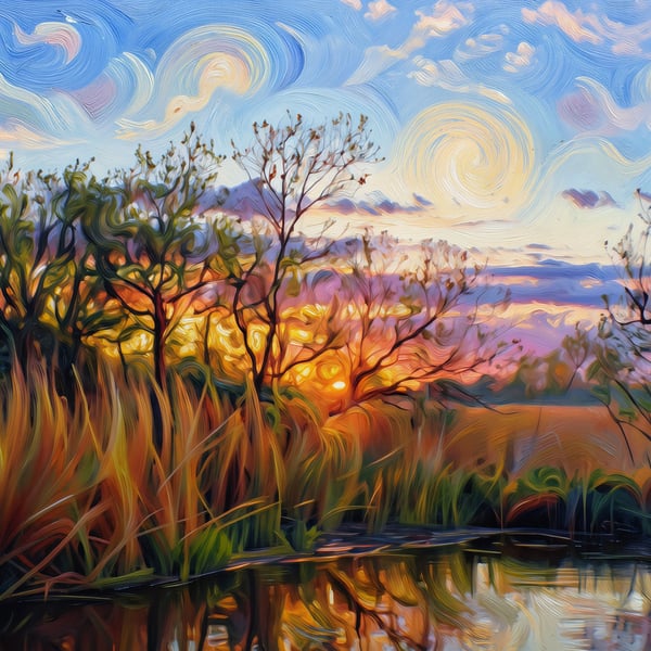 Norfolk Broads A5 Greeting Card February 