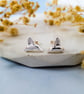 Recycled Silver Hummingbird Stud Earrings - Nature Inspired Bird Earrings - Image 3
