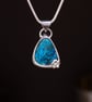 Turquoise Coloured Chrysocolla Pendant, Sterling Silver, Natural Stone Necklace