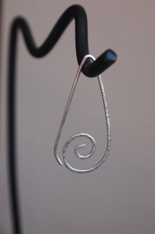 Sterling Silver Spiral Curl Earrings, everyday earrings