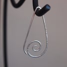 Sterling Silver Spiral Curl Earrings, everyday earrings