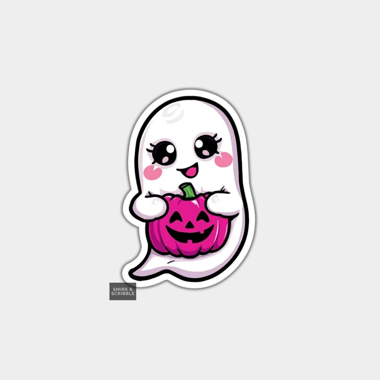 Funny Vinyl Sticker For Adults - Cute Ghost