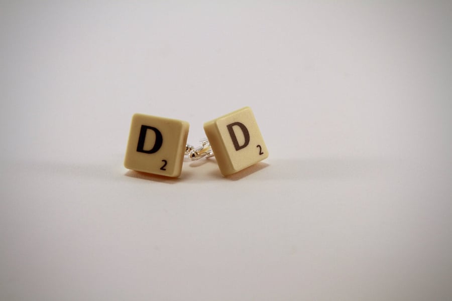 Scrabble Letter Silver Plated Cufflinks 