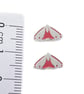 Cinnabar moth stud earrings, handmade from sterling silver - Image 3