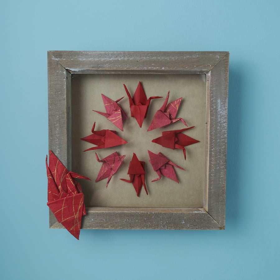 Origami Crane Shadow Box Wall Art