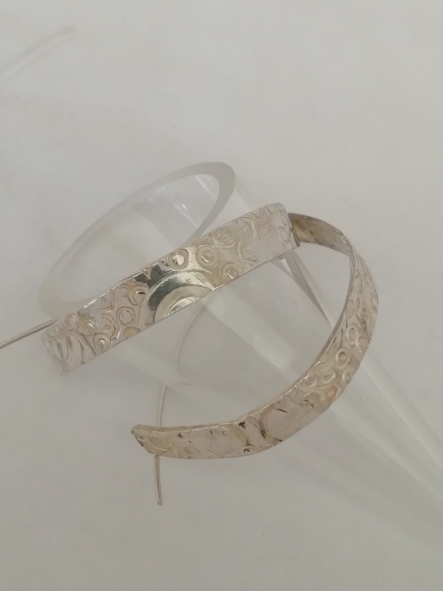 Sterling Silver Hammered Hoop Earrings