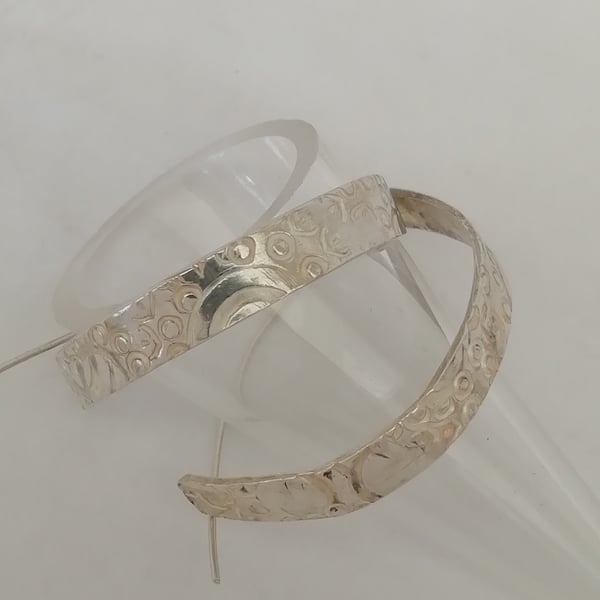 Sterling Silver Hammered Hoop Earrings