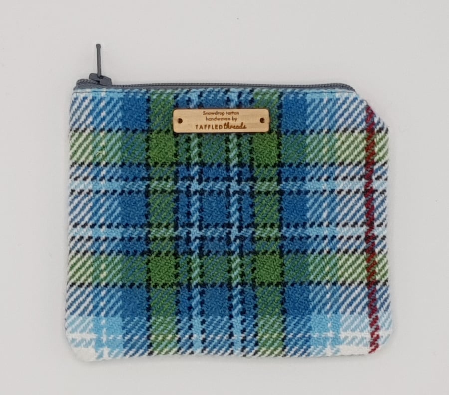 Snowdrop Tartan Handwoven Coin Purse